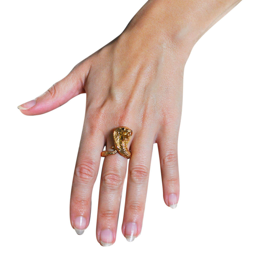 14 CARAT GOLD SNAKE RING SEMI-PRECIOUS STONE RING GOLD RING MEN'S RING WOMEN'S RING ADJUSTABLE RING - MY LITTLE VENDOME