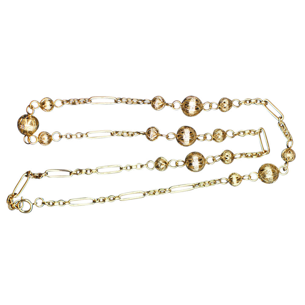 SAUTOIR DORE 14 CARATS GOLD NECKLACE SAUTOIR DORE BOHEME CHIC NECKLACE BOHO NECKLACE ART DECO NECKLACE WOMEN'S NECKLACE - MY LITTLE VENDOME