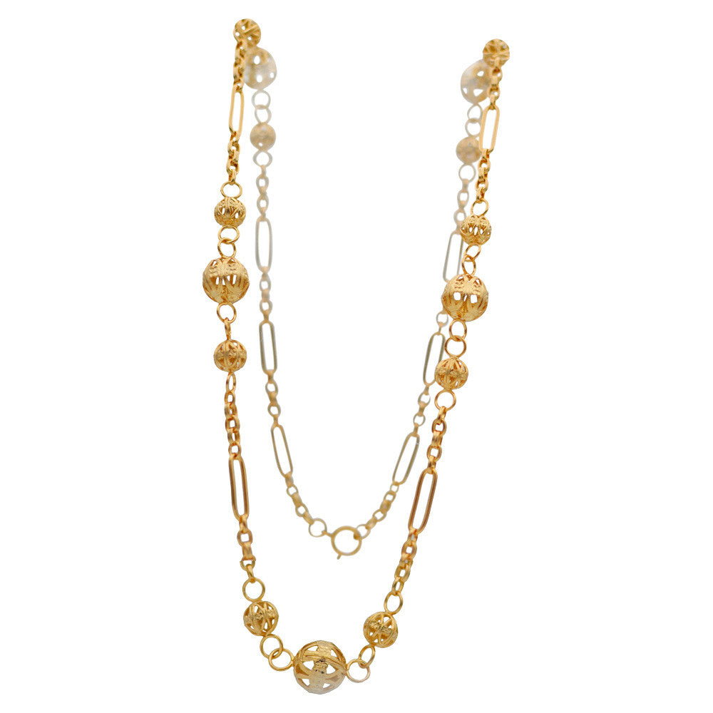 SAUTOIR DORE 14 CARATS GOLD NECKLACE SAUTOIR DORE BOHEME CHIC NECKLACE BOHO NECKLACE ART DECO NECKLACE WOMEN'S NECKLACE - MY LITTLE VENDOME
