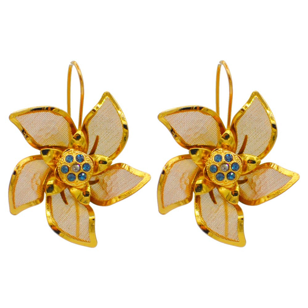 QUARTZ & FLOWER EARRINGS, 14 CARAT VENETIAN ROSE GOLD & SEMI PRECIOUS STONE EARRINGS - MY LITTLE VENDOME
