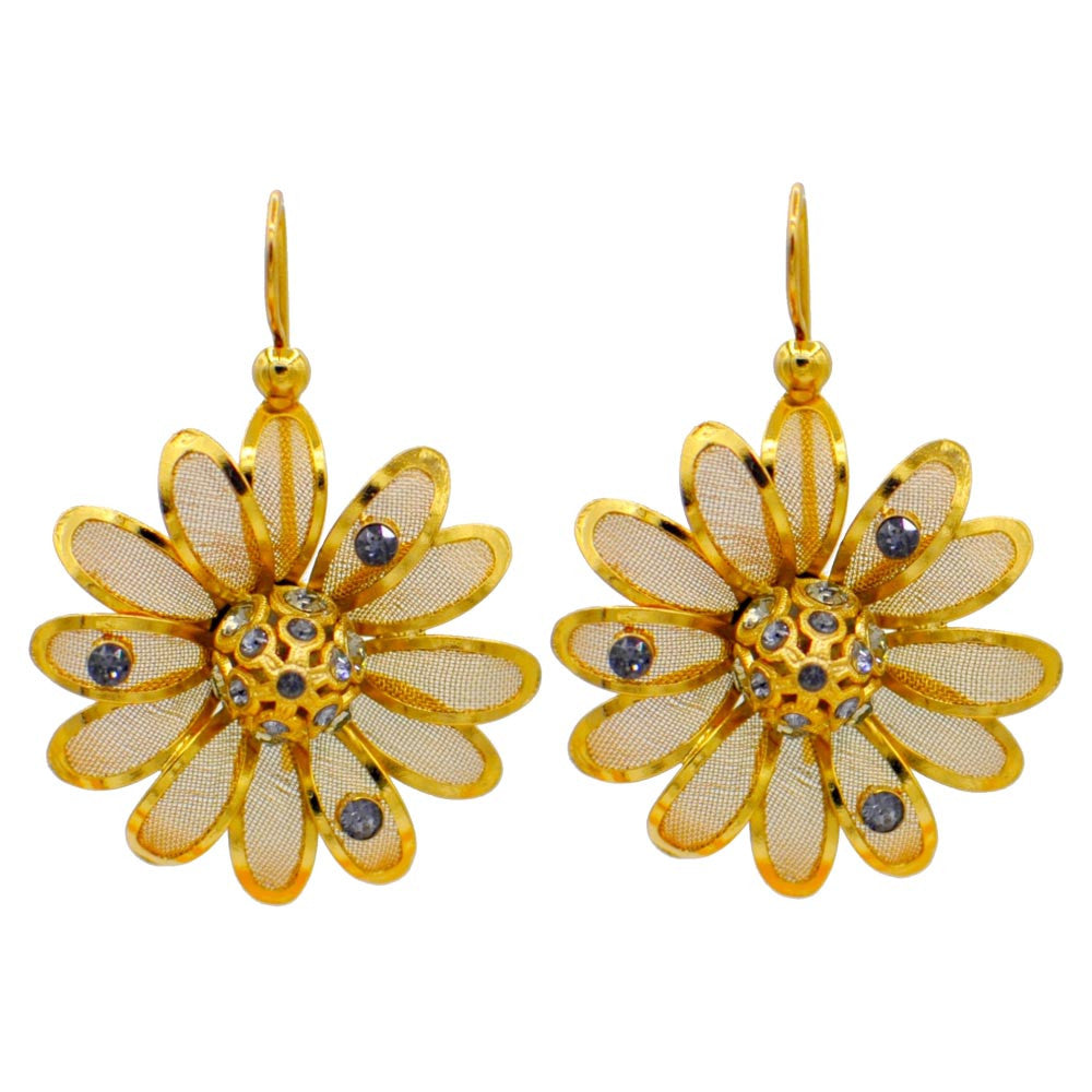 QUARTZ & FLOWER 14 CARAT VENITIAN ROSE GOLD & SEMI-PRECIOUS STONE EARRINGS - MY LITTLE VENDOME