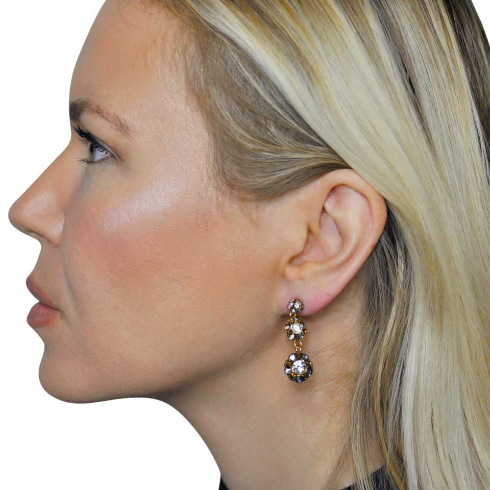 POMPOM QUARTZ & SEMI-PRECIOUS STONE EARRINGS, 14 CARAT VENETIAN ROSE GOLD EARRINGS POMPOM JEWEL - MY LITTLE VENDOME