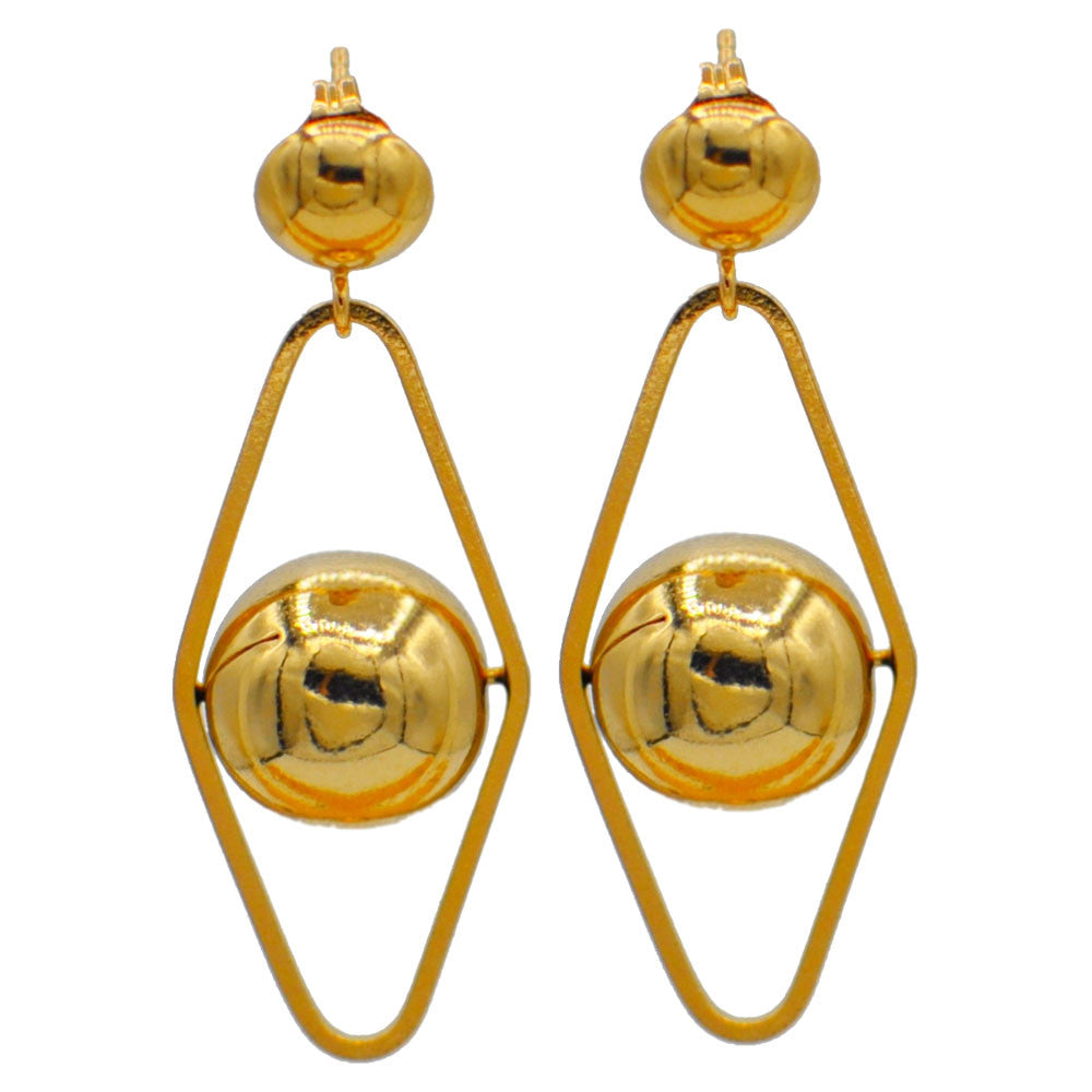 GEOMETRICAL JEWEL BALL EARRINGS, 14 KARAT VENITIAN ROSE GOLD EARRINGS - MY LITTLE VENDOME