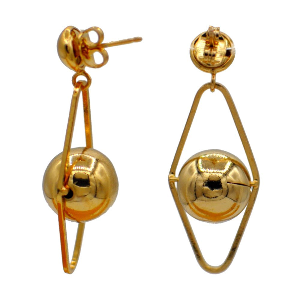 GEOMETRICAL JEWEL BALL EARRINGS, 14 KARAT VENITIAN ROSE GOLD EARRINGS - MY LITTLE VENDOME