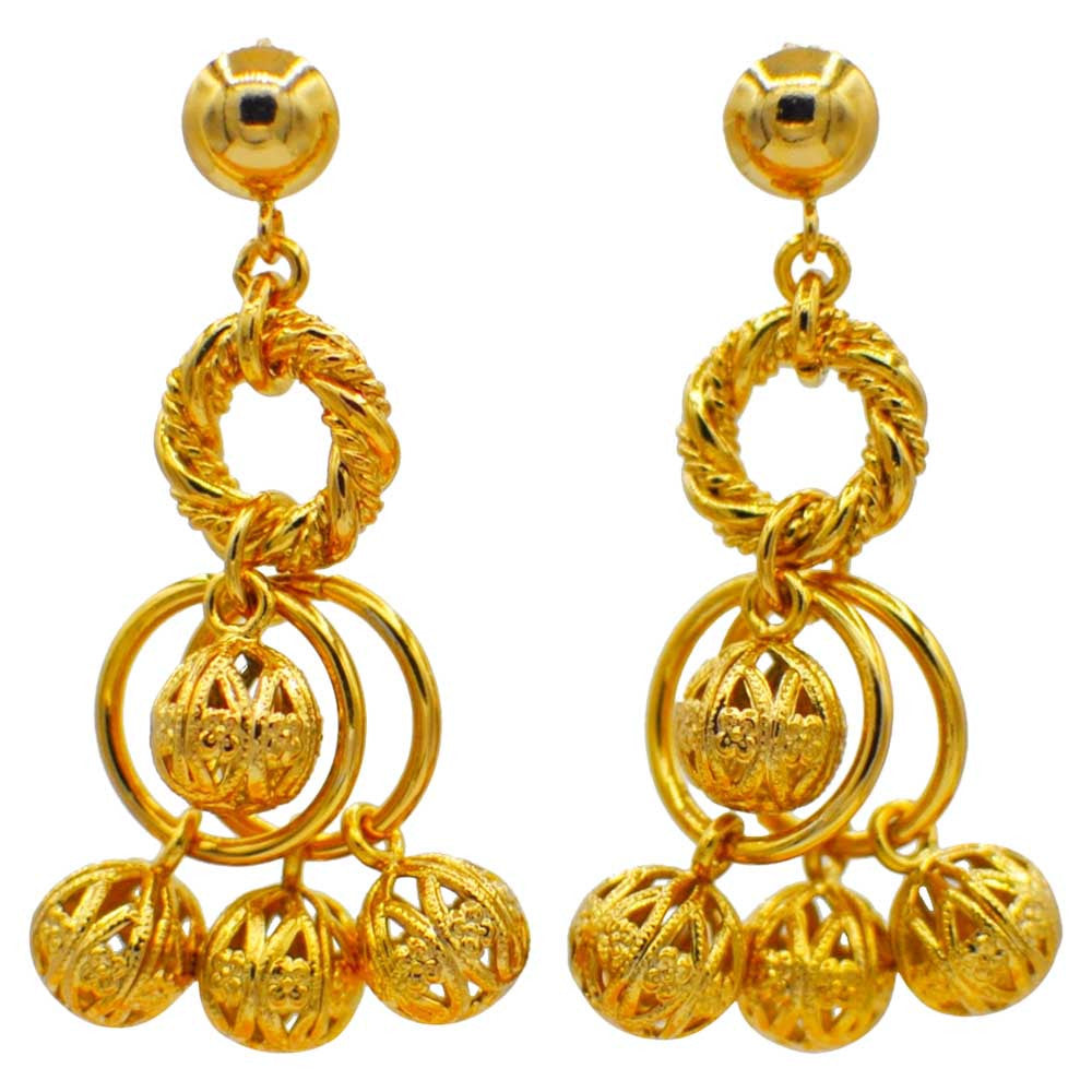 POMPOM EARRINGS, ART DECO EARRINGS, 14 CARAT VENETIAN ROSE GOLD EARRINGS, POMPOM - MY LITTLE VENDOME