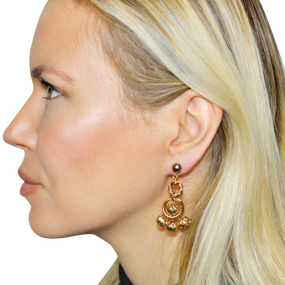 POMPOM EARRINGS, ART DECO EARRINGS, 14 CARAT VENETIAN ROSE GOLD EARRINGS, POMPOM - MY LITTLE VENDOME