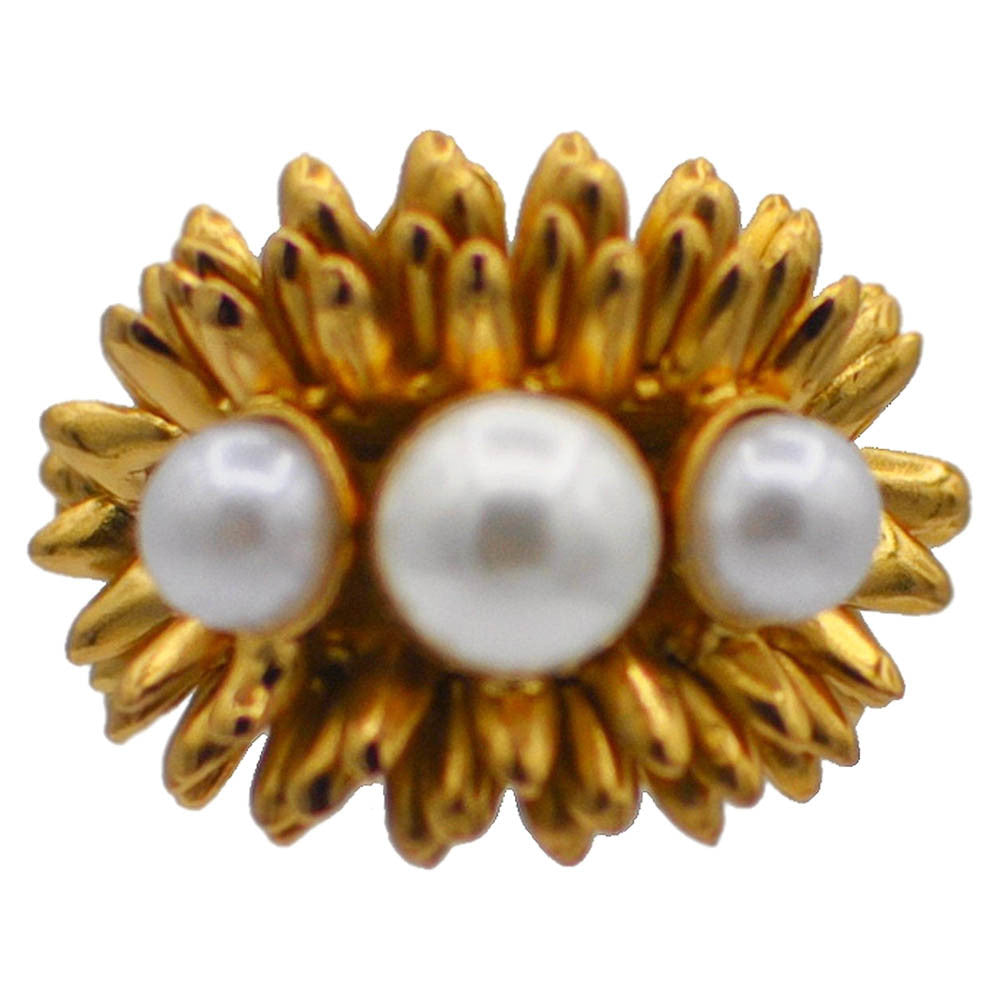 PEARL RING WOMAN PEARL RING, GOLD RING 14 CARATS ROSE GOLD VENITIAN RING BOHO JEWEL FLOWER ADJUSTABLE RING - MY LITTLE VENDOME