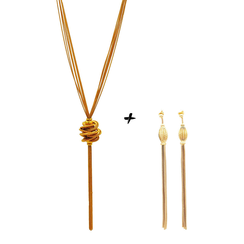 POMPOM JEWELRY GIFT SET: NECKLACE + EARRING - MY LITTLE VENDOME