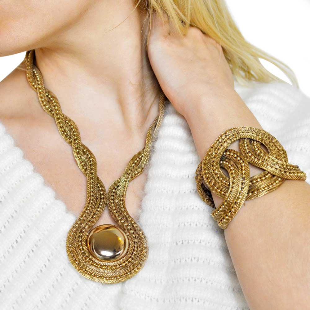WOMEN'S JEWELRY GIFT SET PLASTON NECKLACE + CUFF BRACELET - MY LITTLE VENDOME