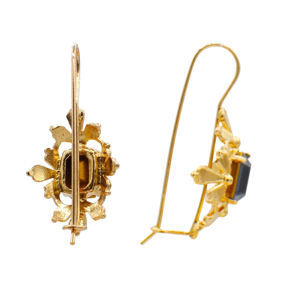 14K VENETIAN GOLD & BLUE QUARTZ EARRING - MY LITTLE VENDOME