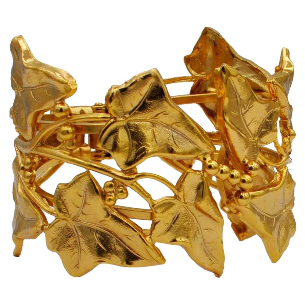 GOLD VENITIAN CUFF BRACELET - LEAF - MY LITTLE VENDOME