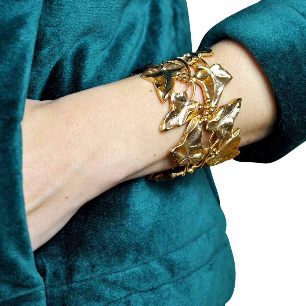 GOLD VENITIAN CUFF BRACELET - LEAF - MY LITTLE VENDOME