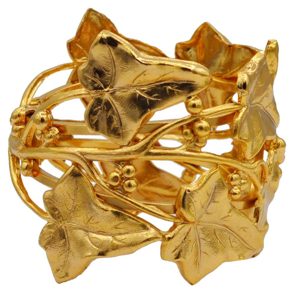 GOLD VENITIAN CUFF BRACELET - LEAF - MY LITTLE VENDOME