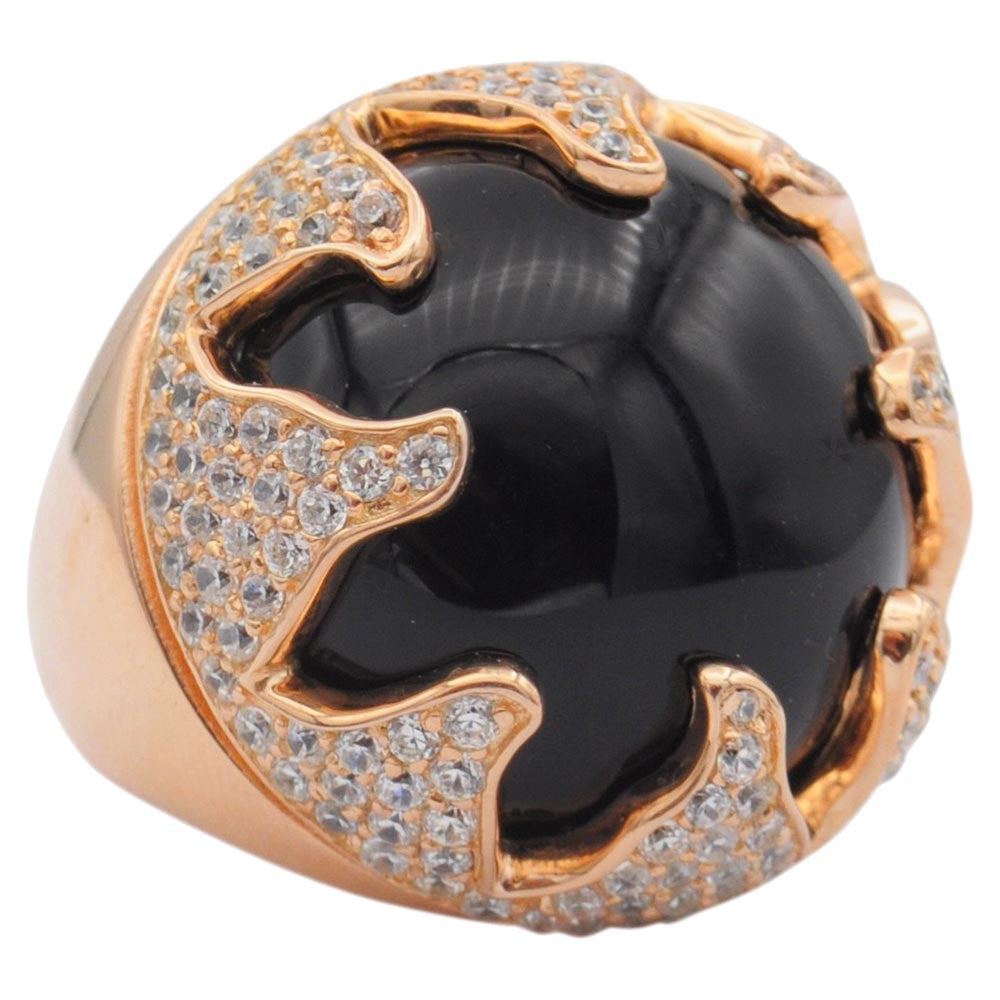 BAGUE BAKÉLITE NOIR & OR ROSE - MY LITTLE VENDOME
