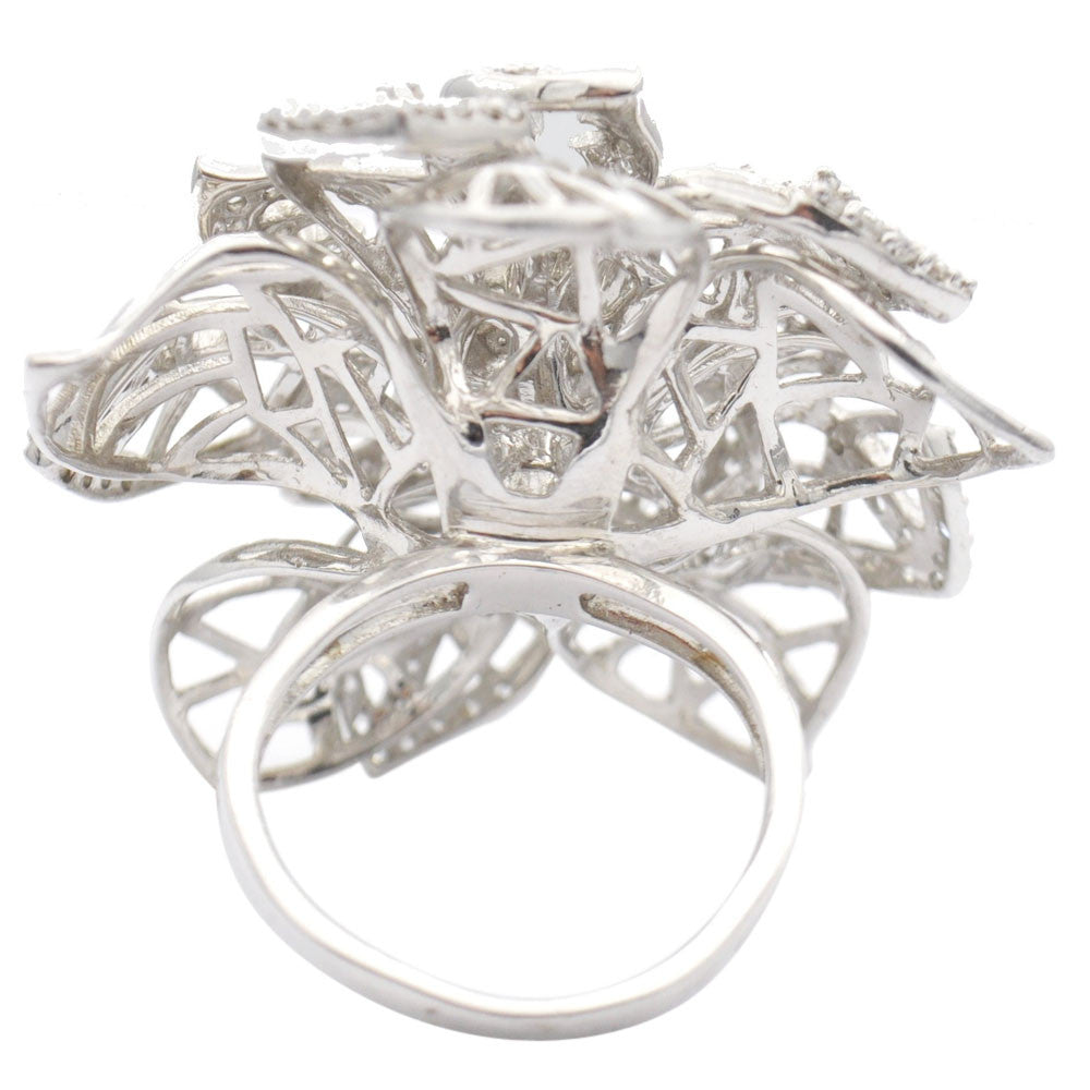 BAGUE COCKTAIL FLEUR - VINTAGE CRISTAL DE ROCHE & ARGENT 925 - MY LITTLE VENDOME