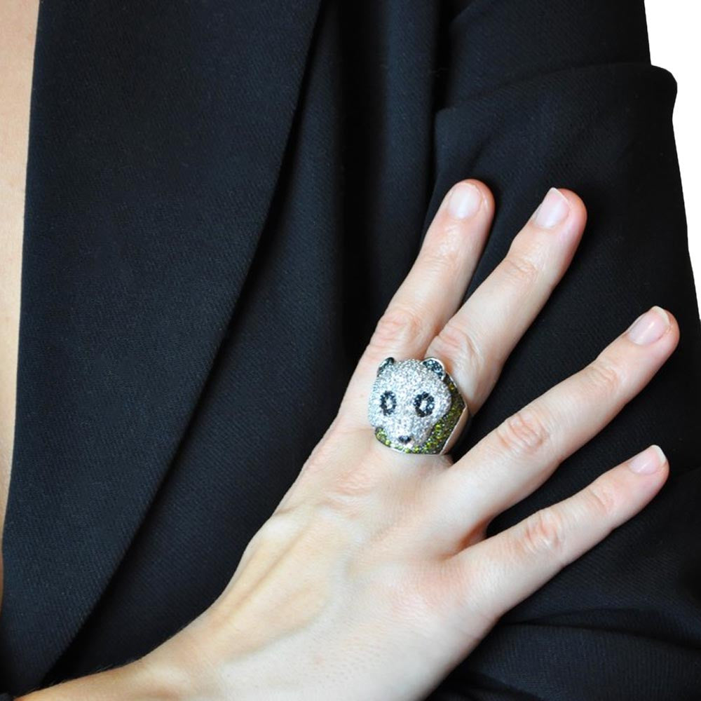 BAGUE PANDA PAVAGE ARGENT 925 - MY LITTLE VENDOME