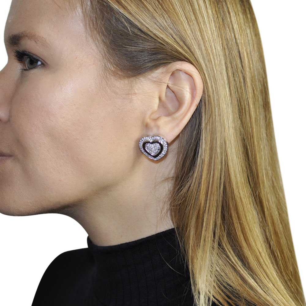 BOUCLES D'OREILLES CŒUR EN ARGENT 925 ET PIERRES SEMI PRECIEUSES - MY LITTLE VENDOME