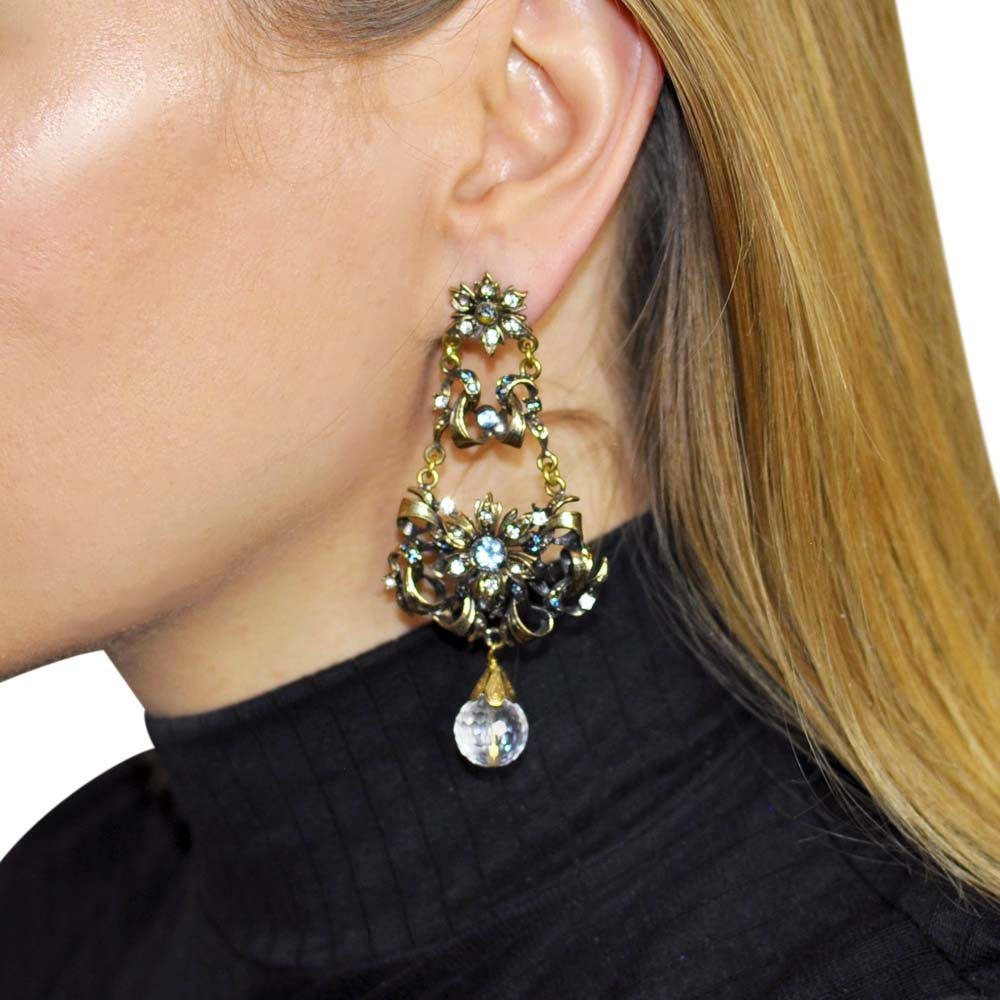 BOUCLES D'OREILLES VINTAGE, VERRE DE MURANO ET PIERRES NATURELLES - MY LITTLE VENDOME