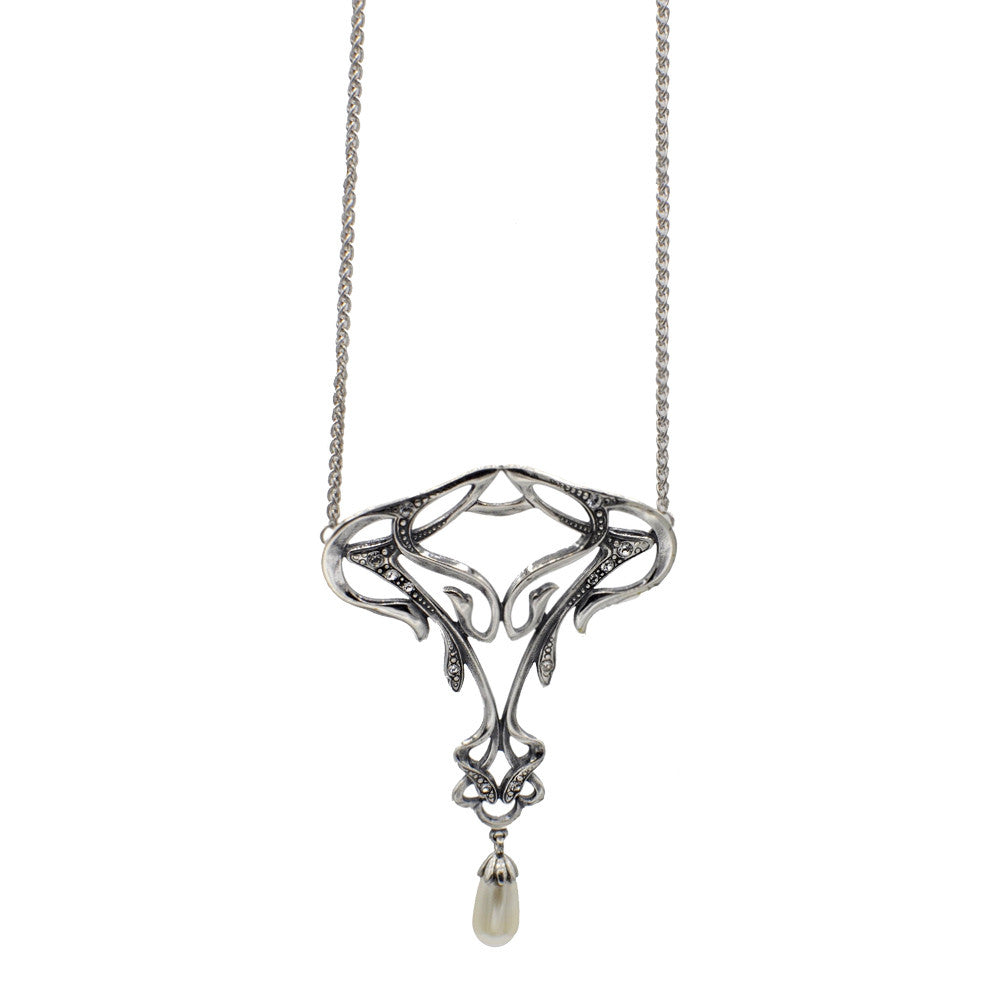 COLLIER ART DÉCO EN ARGENT 925, PERLES NATURELLES ET PIERRES SEMI PRÉCIEUSES - MY LITTLE VENDOME