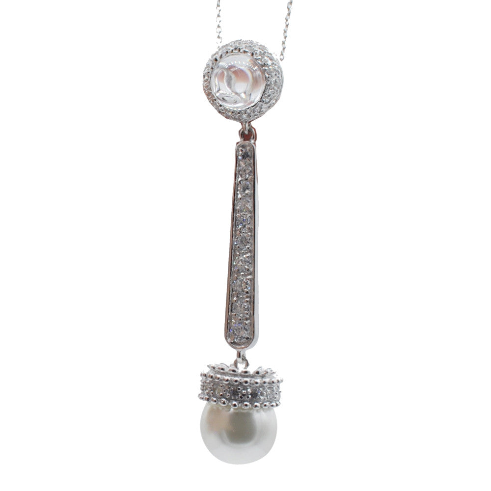 COLLIER PENDENTIF GOUTTE EN ARGENT 925, PERLES NATURELLE ET PIERRE SEMI-PRÉCIEUSE - MY LITTLE VENDOME