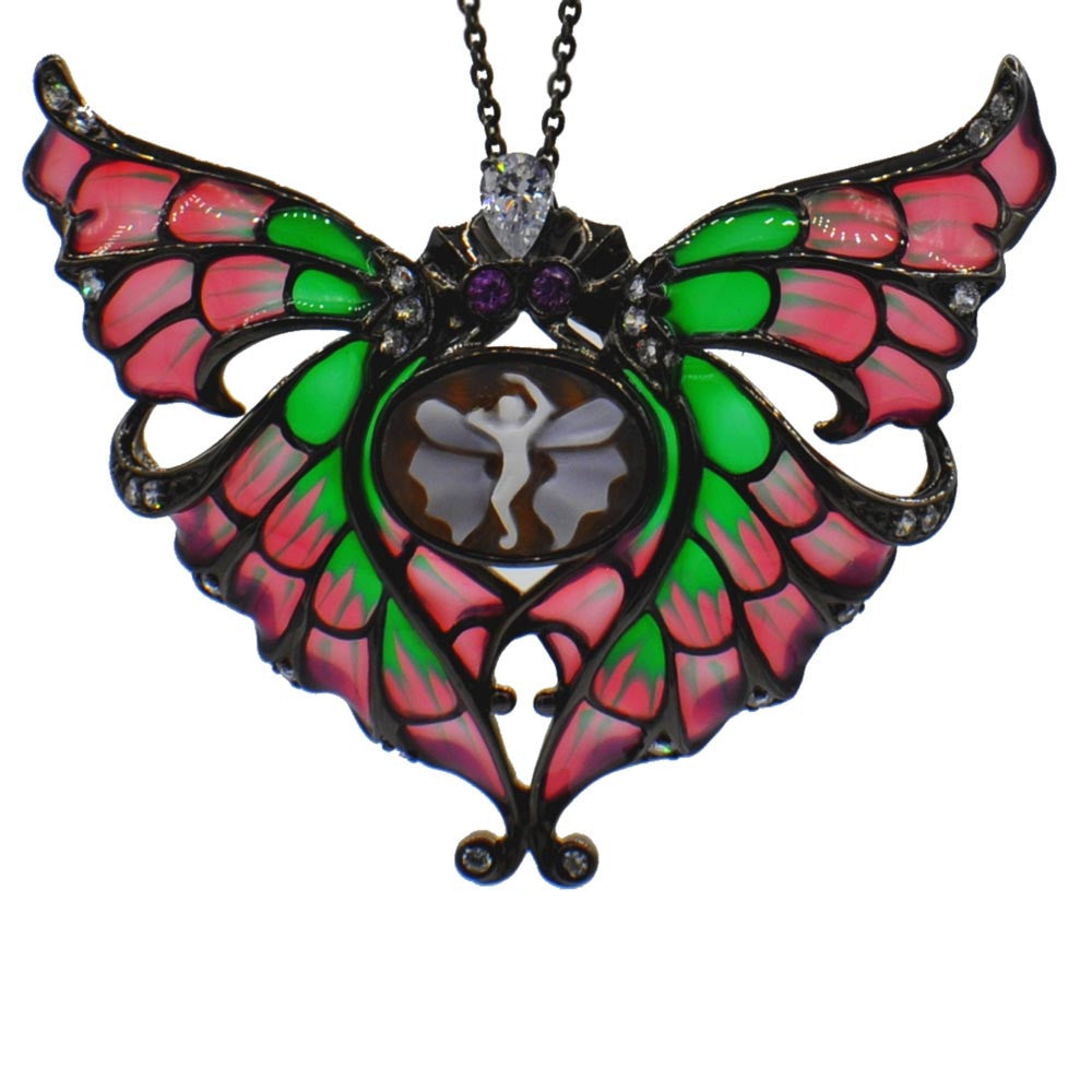 VITRAIL ART NOUVEAU & CAMÉE - PENDENTIF FEMME ARGENT 925 | BIJOUX CAMEE - MY LITTLE VENDOME