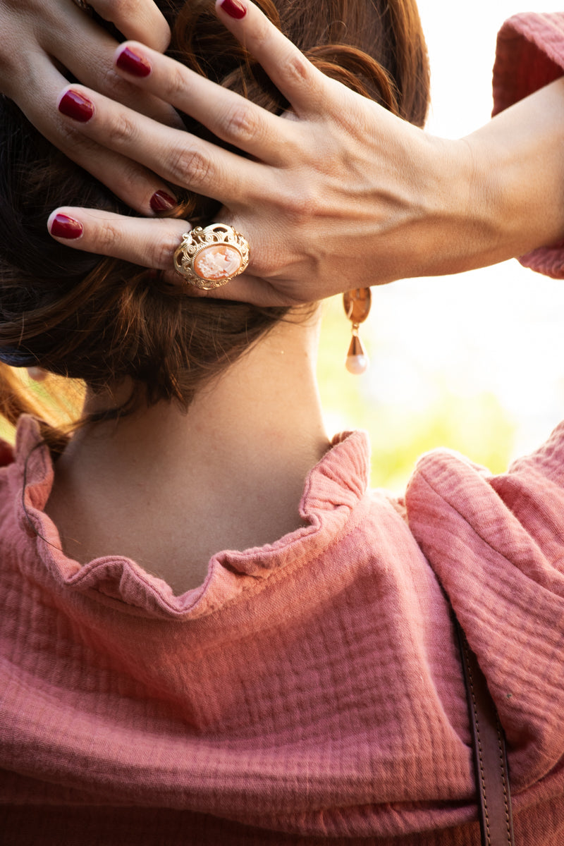 PARURE CAMEE LOUVRE Bracelet + bague + BO - MY LITTLE VENDOME