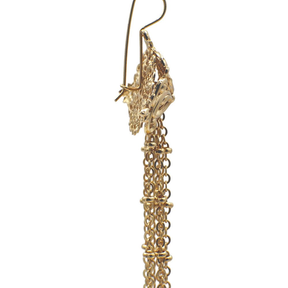 POMPOM ART DECO BOUCLES D'OREILLES POMPON BOUCLE OREILLE ART DECO, BOUCLES D'OREILLES OR ROSE VENITIEN 14 CARATS - MY LITTLE VENDOME