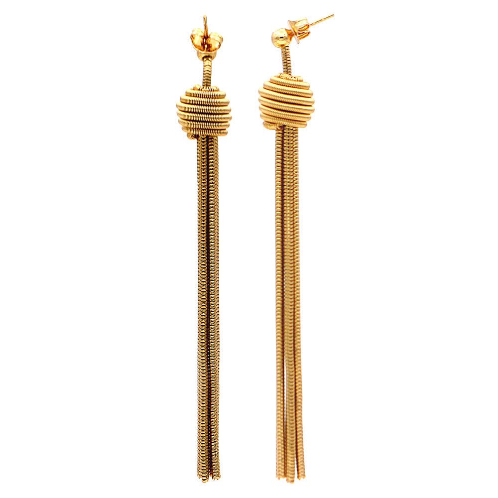 POMPOM ART DECO BOUCLES D'OREILLES POMPON BOUCLE OREILLE ART DECO, BOUCLES D'OREILLES OR ROSE VENITIEN 14 CARATS - MY LITTLE VENDOME