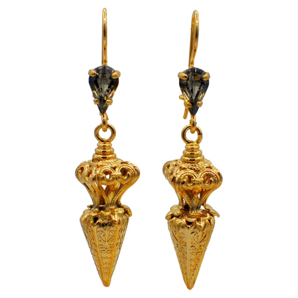 QUARTZ PIERRE SEMI PRECIEUSE BOUCLES D'OREILLES PIERRE BOUCLES D'OREILLES OR ROSE VENITIEN 14 CARATS - MY LITTLE VENDOME