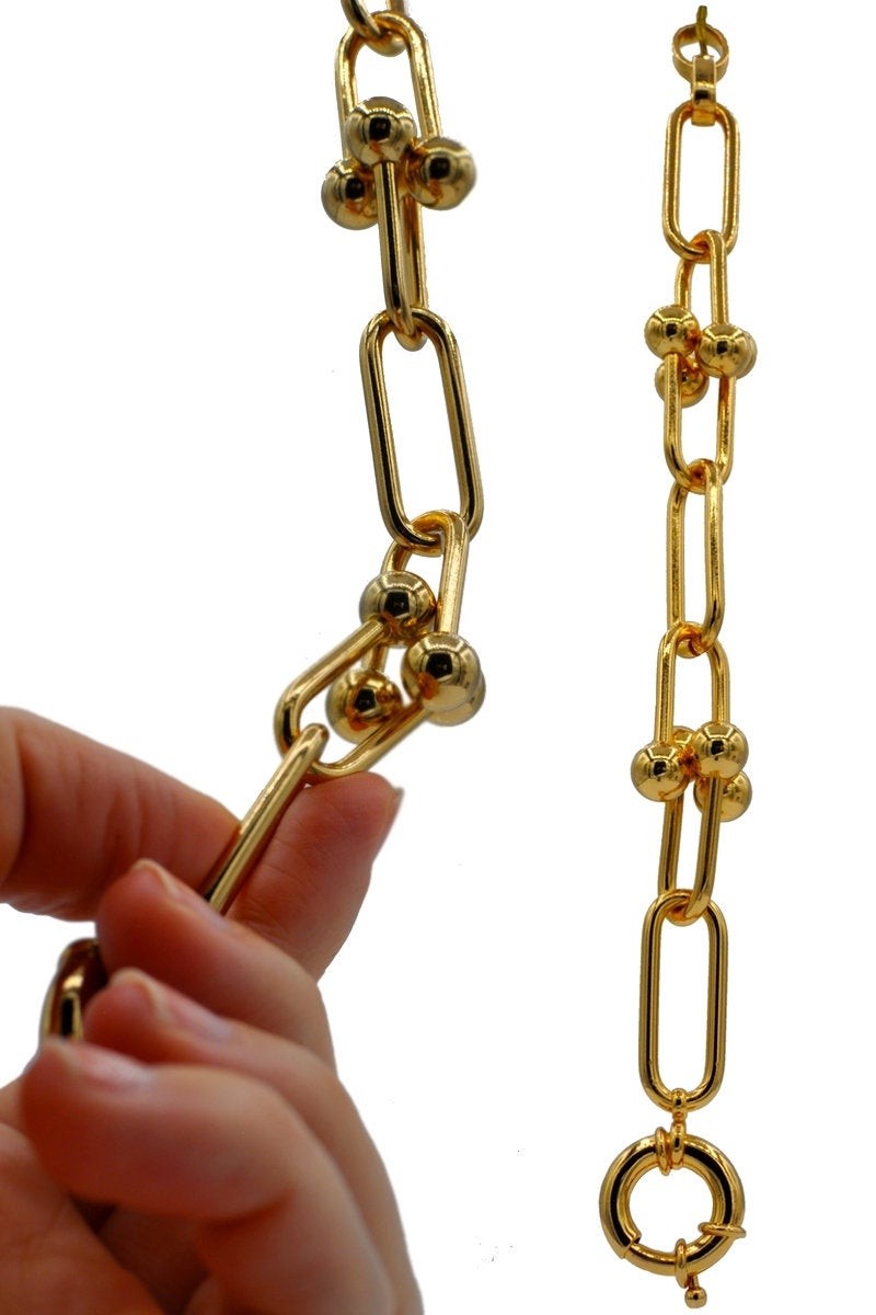 PARURE ARC OR Collier + Bracelet chaine